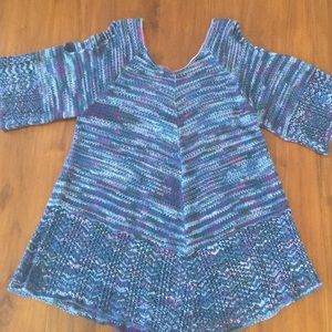 Blue knit long shirt